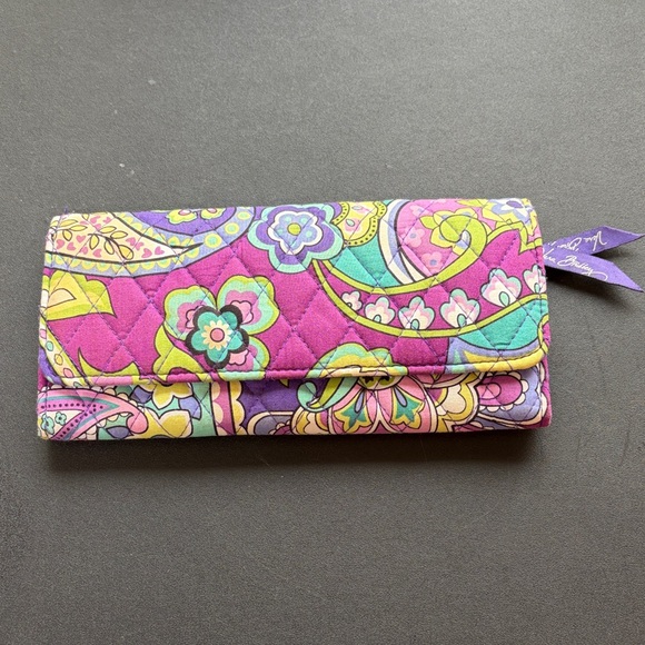 Vera Bradley Women's Paisley Wallet - Purple and Yellow - Picture 1 of 8